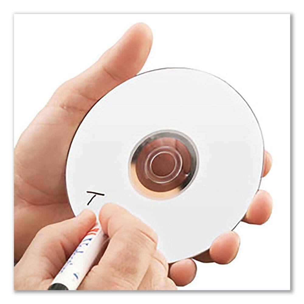 Angle. Verbatim - Verbatim 94712 700 MB/80 min 52x CD-R Recordable Disc - White (100/Pack) - White.