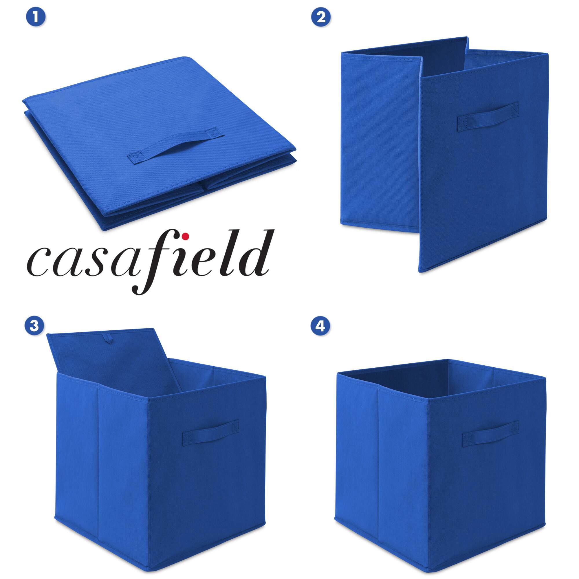 Alt View 5. Casafield - (Set of 12) Collapsible Fabric Cubes - Storage Bins - Royal Blue.
