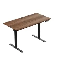 HUANUO - Extra Large Adjustable Standing Desk - 63″ x 28″ - Walnut - Front_Zoom