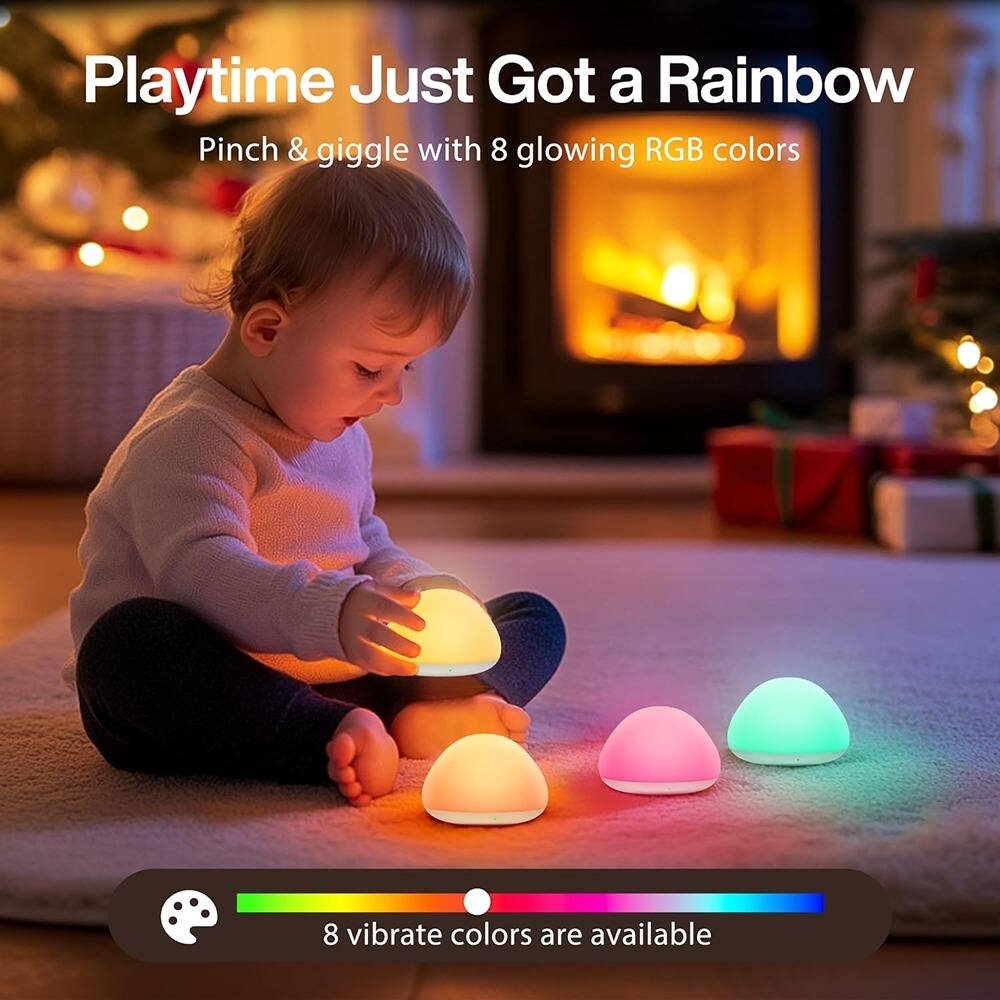 Playtime Just Got a Rainbow  
Pinch & giggle with 8 glowing RGB colors  

8 vibrate colors are available