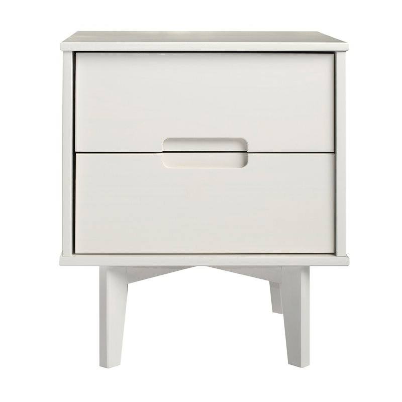Left. Hivvago - Hivvago FarmHouse 2 Drawer Solid Wood Nightstand - White.