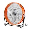 Front. VEVOR - Drum Fan, 30 Inch High Velocity Industrial Shop Fan, Heavy Duty Commercial Use 3-Speed 13000CFM, 360°Adjustable Tilting - Orange;Black.