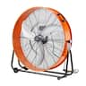 VEVOR - Drum Fan, 30 Inch High Velocity Industrial Shop Fan, Heavy Duty Commercial Use 3-Speed 13000CFM, 360°Adjustable Tilting - Orange;Black