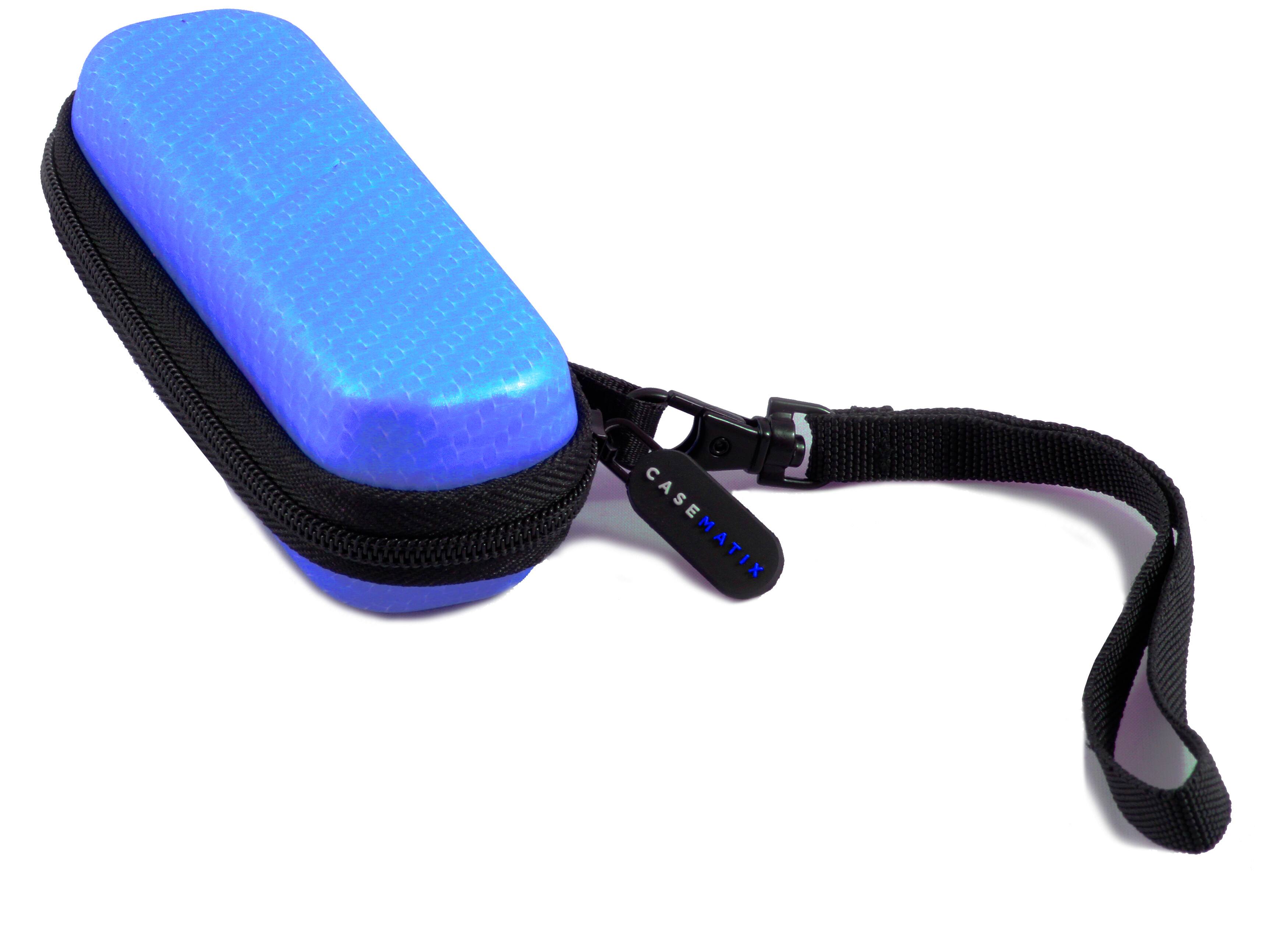 Angle. CASEMATIX - Carrying Case Fits FiiO SNOWSKY Echo Nano Audio Player - Portable Blue EVA Travel Case for Digital Music Player.