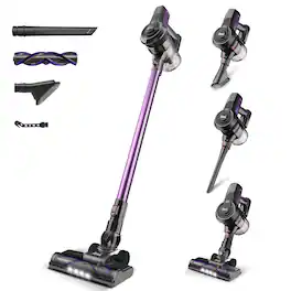 INSE - N660 Cordless Vacuum Cleaner, 6-in-1 Rechargeable Stick Vacuum, Up to 45 Minutes of Battery Life for Carpet and Floor Pe - Purple