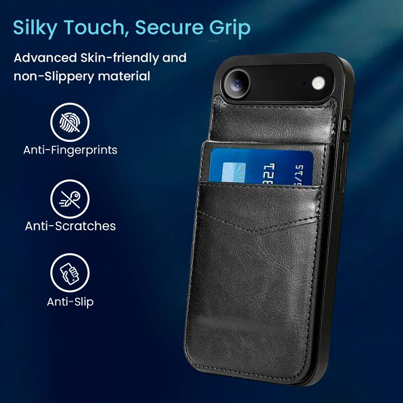 Custodia Portafoglio In Pelle PU Nera Con Supporto Per Wiko View 4 Lite, Cover A Libro Con Slot Per Carte - 2