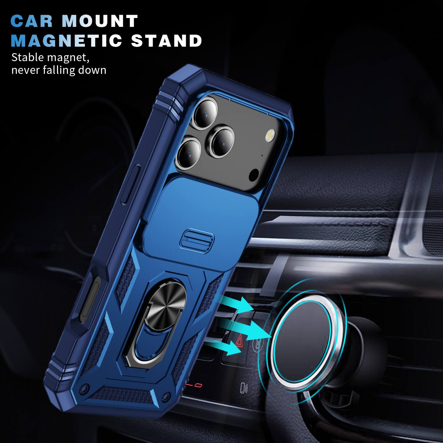 CAR MOUNT MAGNETIC STAND  
Stable magnet, never falling down