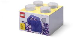Room Copenhagen - LEGO Stackable Storage Brick with 4 Knobs, Translucent with a Glitter Top Lid - COLLECTIBLES - Multicolor