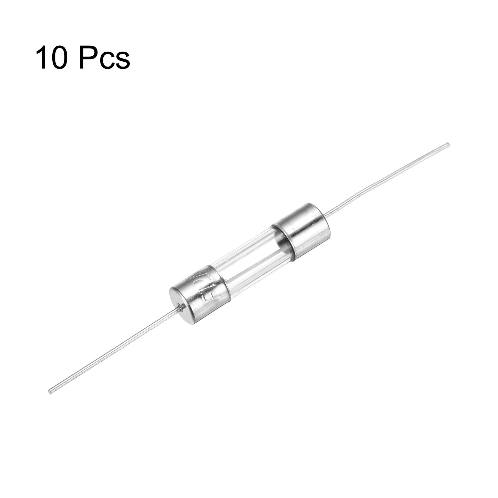 Alt View 2. Unique Bargains - 10pcs Glass Tube Fuses, Axial-with Lead Wire 5x20mm 12A 250V for Replacing or Repairing Many Home Electronics (F12A) - Silver.