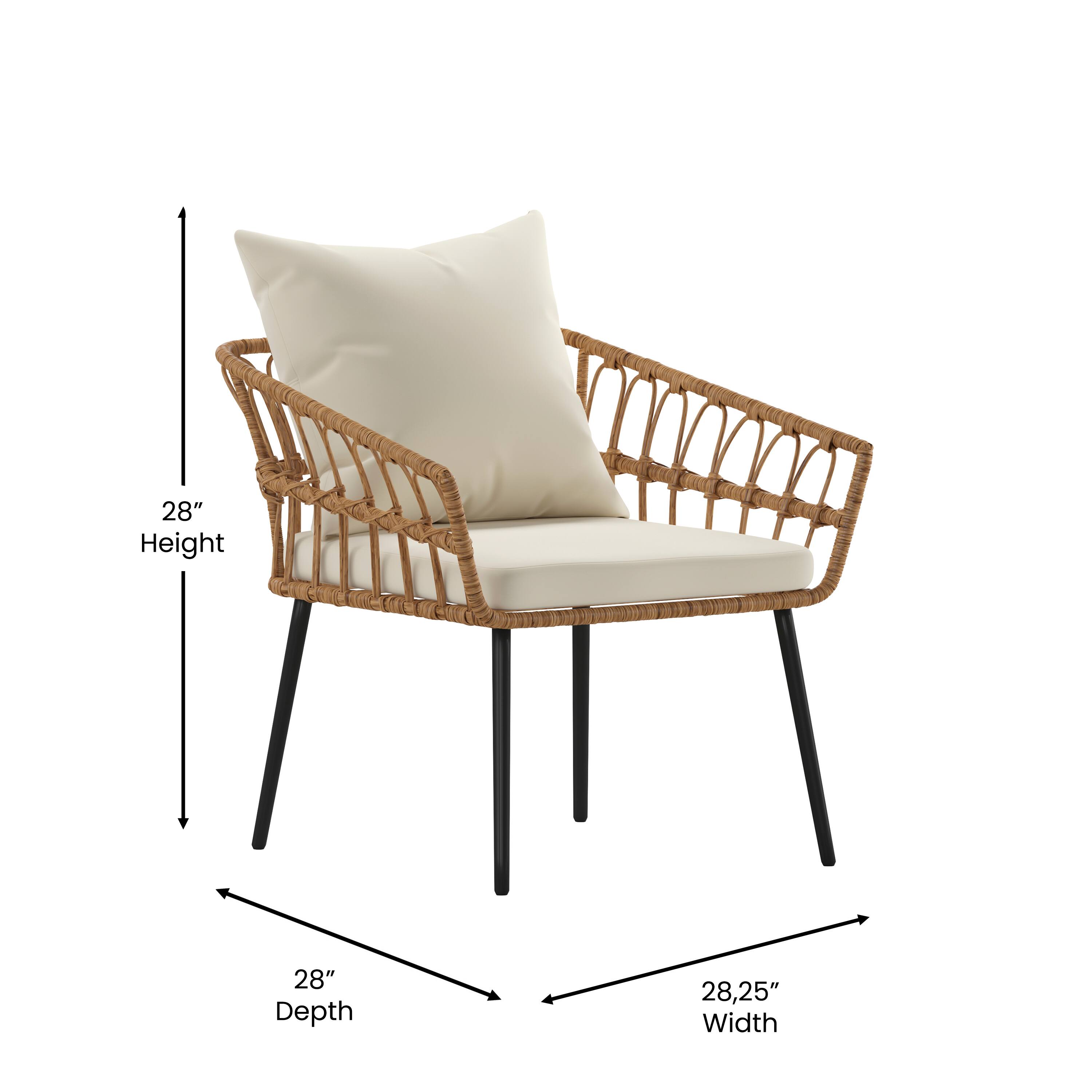 28" Height  
28" Depth  
28.25" Width