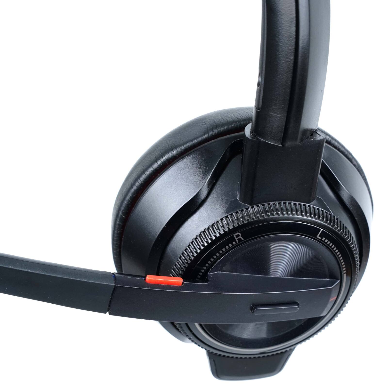 Alt View 2. Plantronics - Savi 8220M DECT 6.0 Wireless Stereo Headset – 3-Way PC/Desk Phone/Mobile – Noise Canceling ANC – Up to 590ft Range - Black.