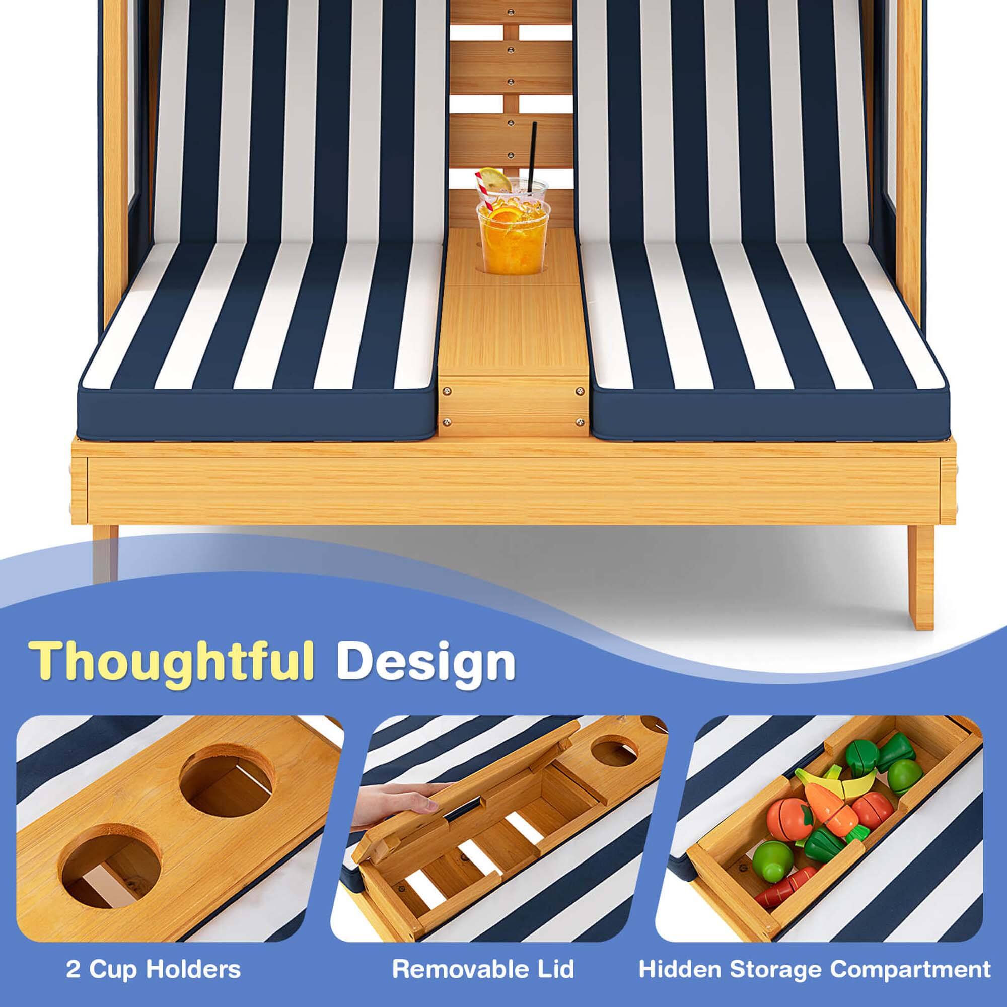 Thoughtful Design 2 Cup Holders Removable Lid Hidden Storage Compartment