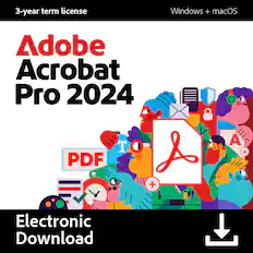 3-year term license
Adobe Acrobat Pro 2024
Windows + macOS
Electronic Download