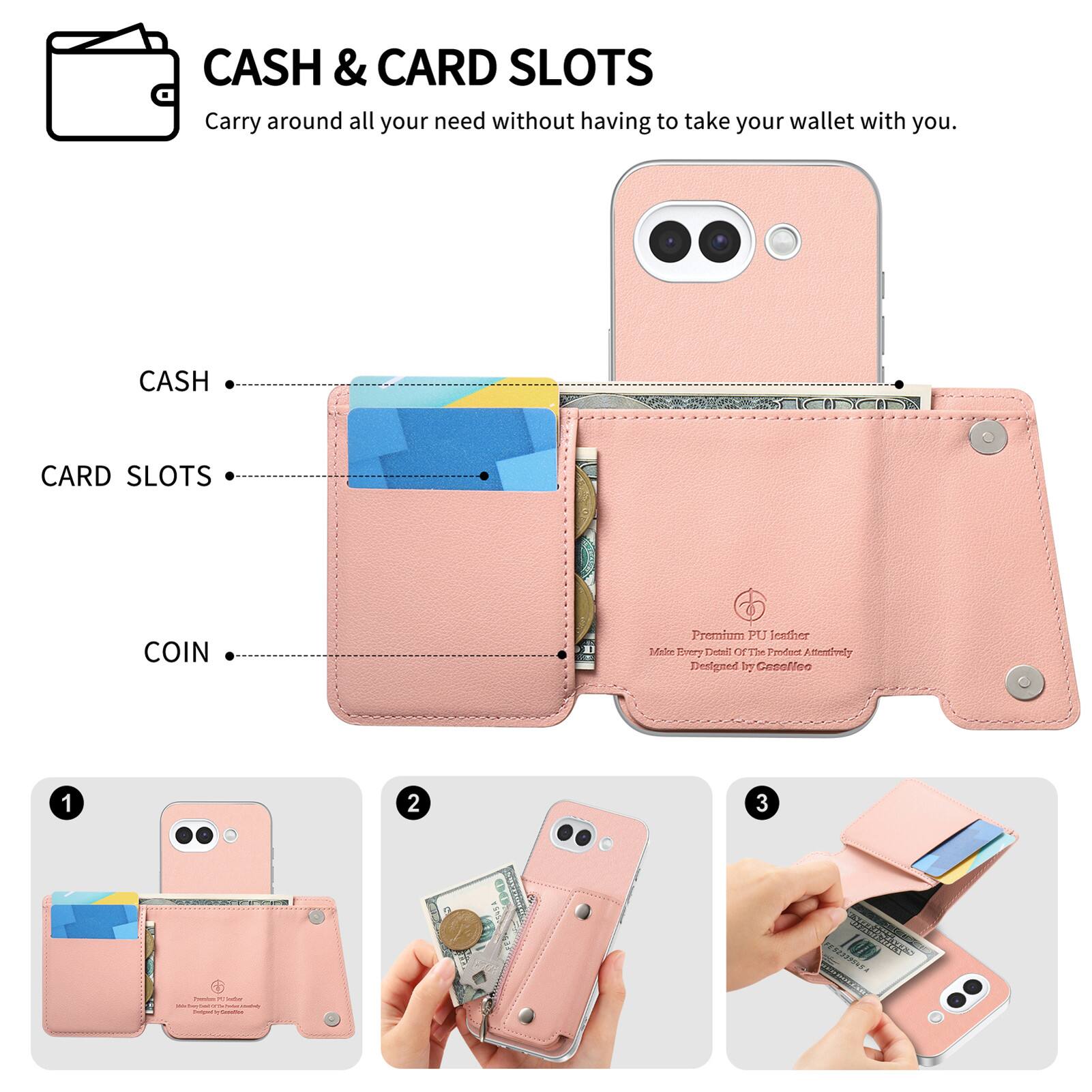 CASH & CARD SLOTS  
Carry around all your need without having to take your wallet with you.

CASH  
CARD SLOTS  
COIN  

Premium PU Leather  
Make Every Detail Of The Product Attentively  
Designed by CasoNoo  

1  
2  
3  

Twitter's 47 Compline  
FES2339669A STARGERS