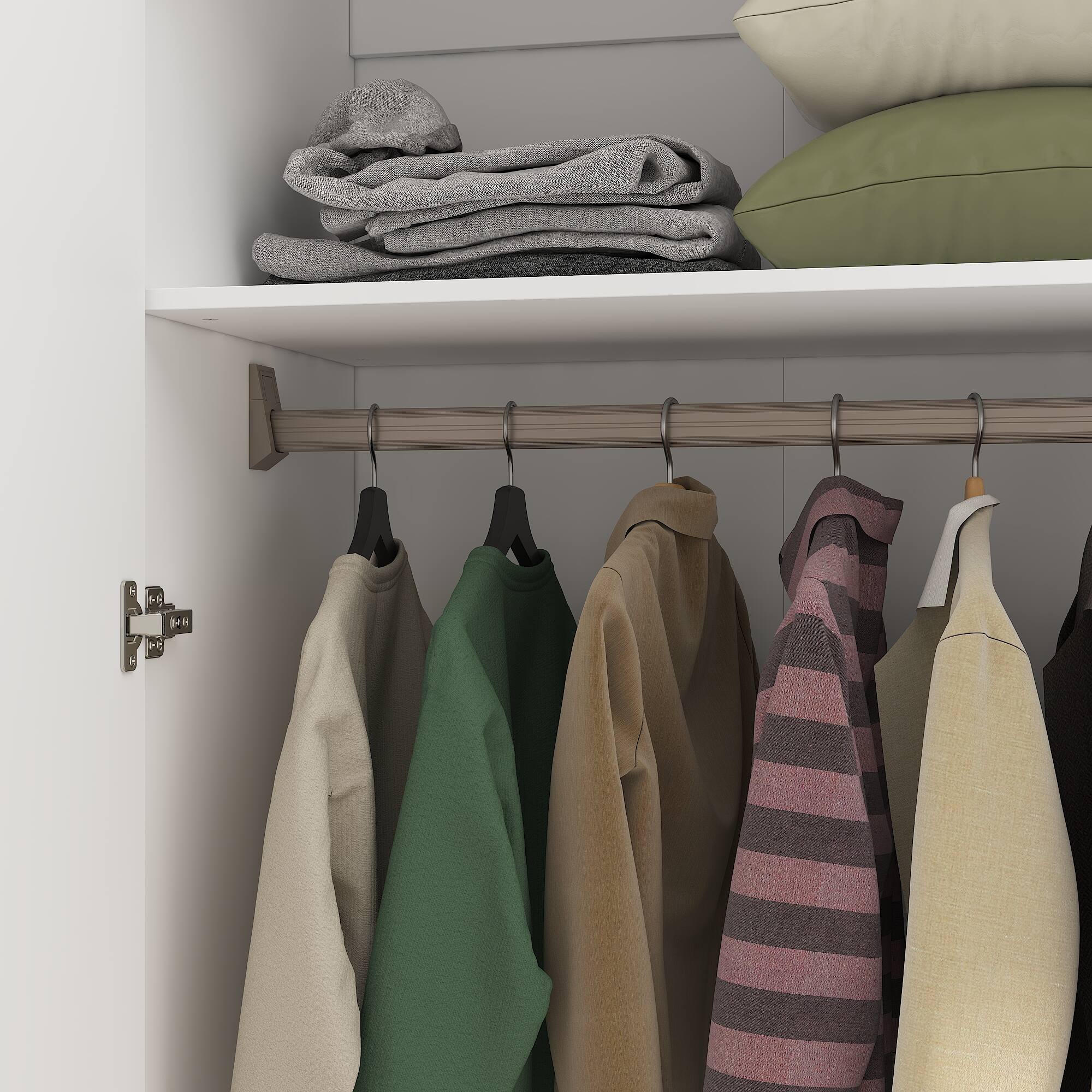 Alt View 6. Famapy - Skin-Feel Finish Eco-Friendly Wardrobe with Multi-Compartment Storage & Hidden Compartments for Bedroom Organization - White.