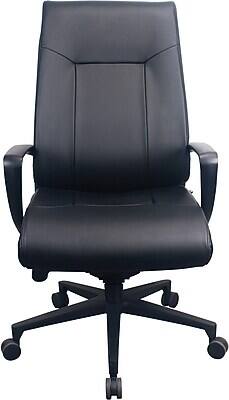 Front. Tempur-Pedic - Tempur-Pedic Ergonomic Leather Swivel Executive Chair, Black (TP2500-BLKL) - Black.