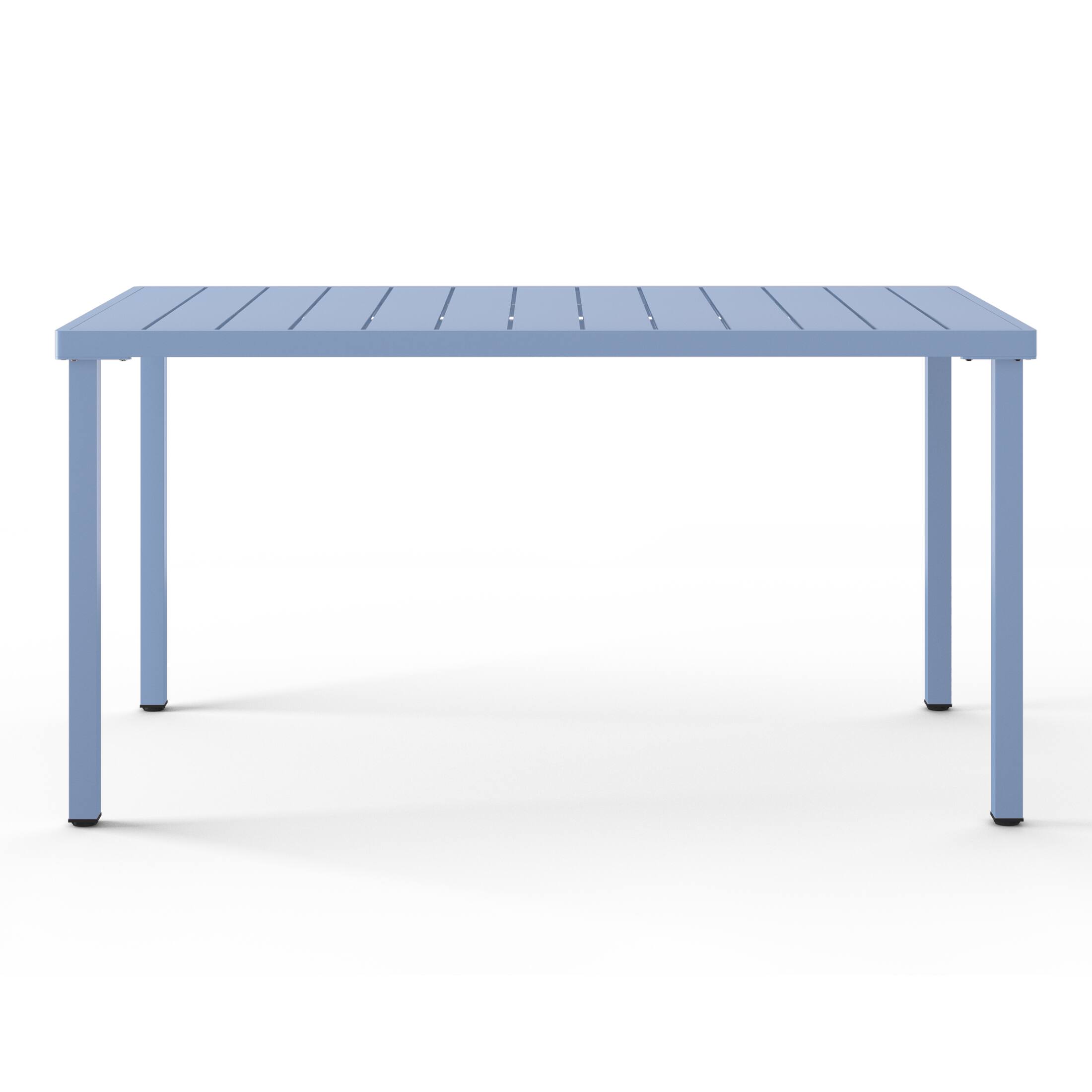 Alt View 1. WestinTrends - WestinTrends Playa 59" Iron Metal Outdoor Rectangular Patio Dining Table For 6 - French Blue.