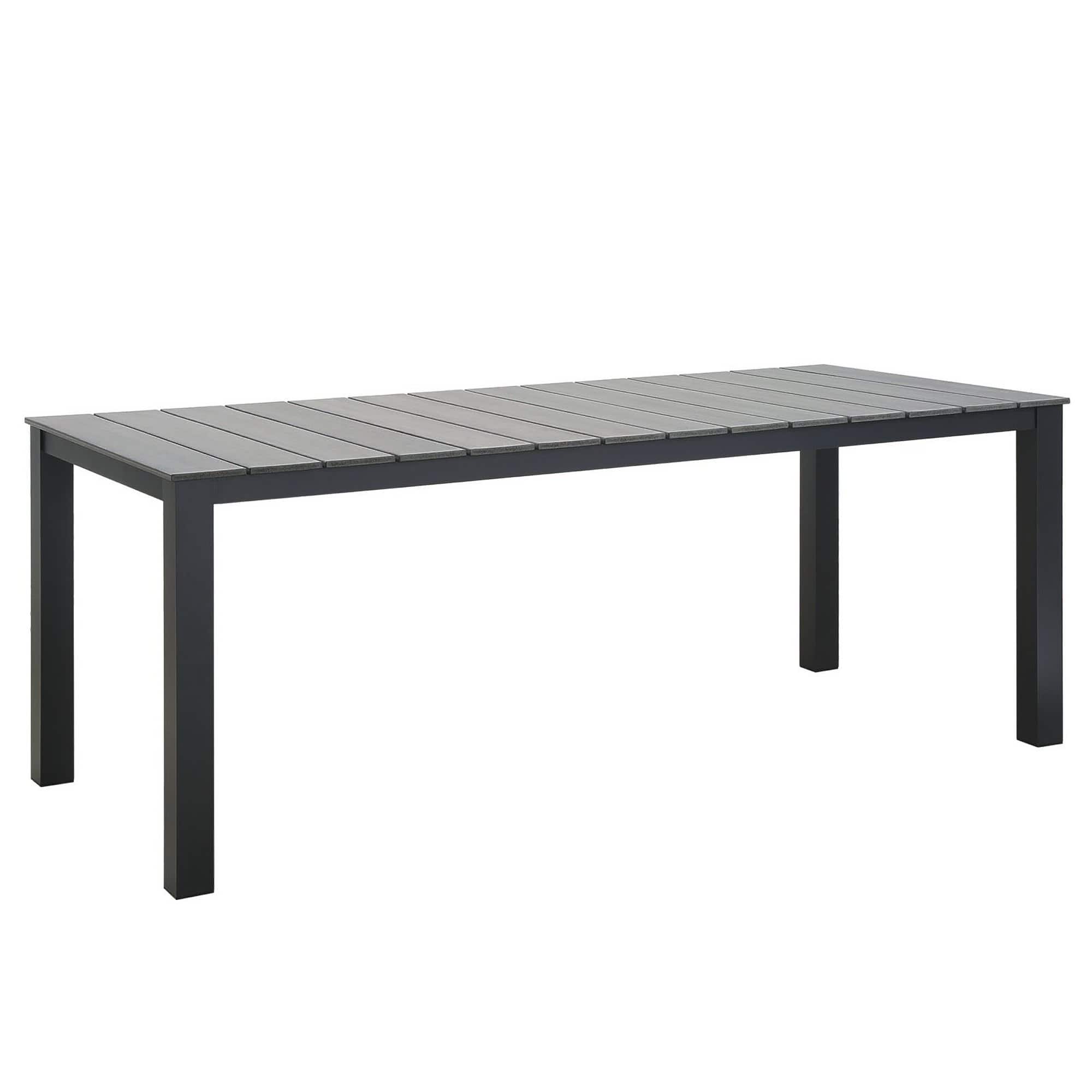 Maine 80" Outdoor Patio Dining Table by Modway - Brown Gray