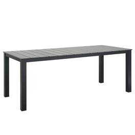 Maine 80" Outdoor Patio Dining Table by Modway - Brown Gray