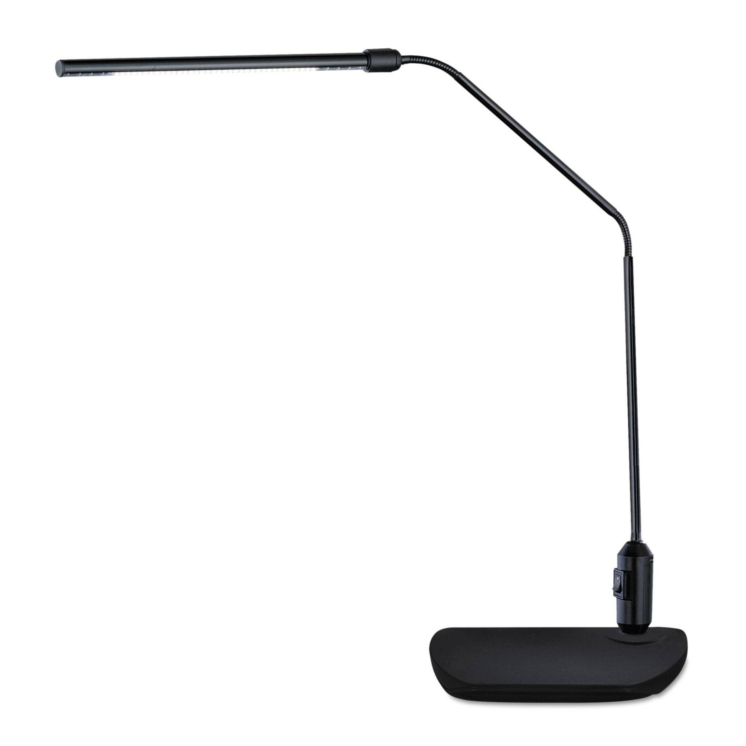 Angle. Alera - LED Desk Lamp With Interchangeable Base Or Clamp, 5.13w x 21.75d x 21.75h, Black.
