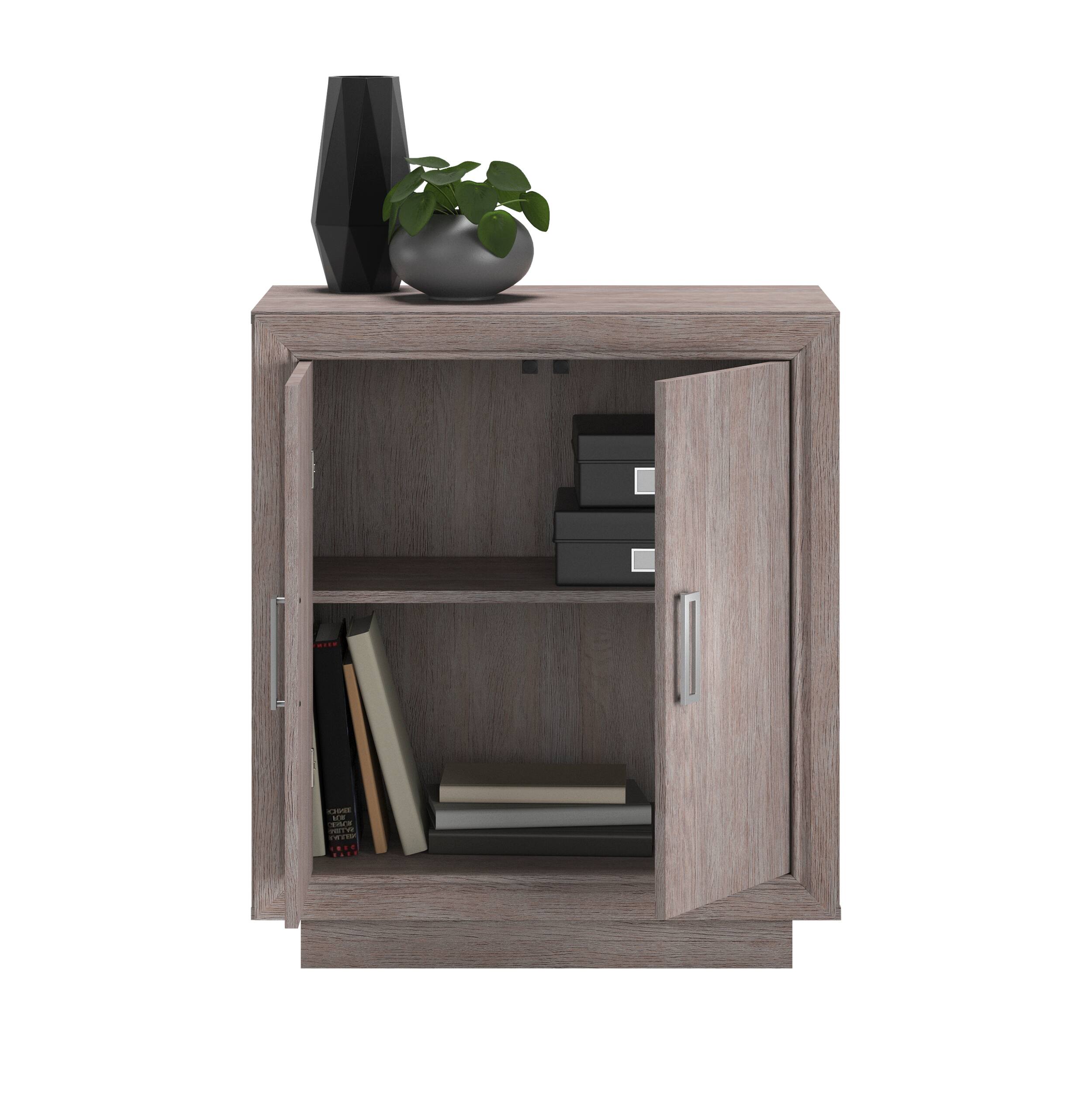Alt View 3. TinyHomie - Storage Cabinet Medium grey finish.