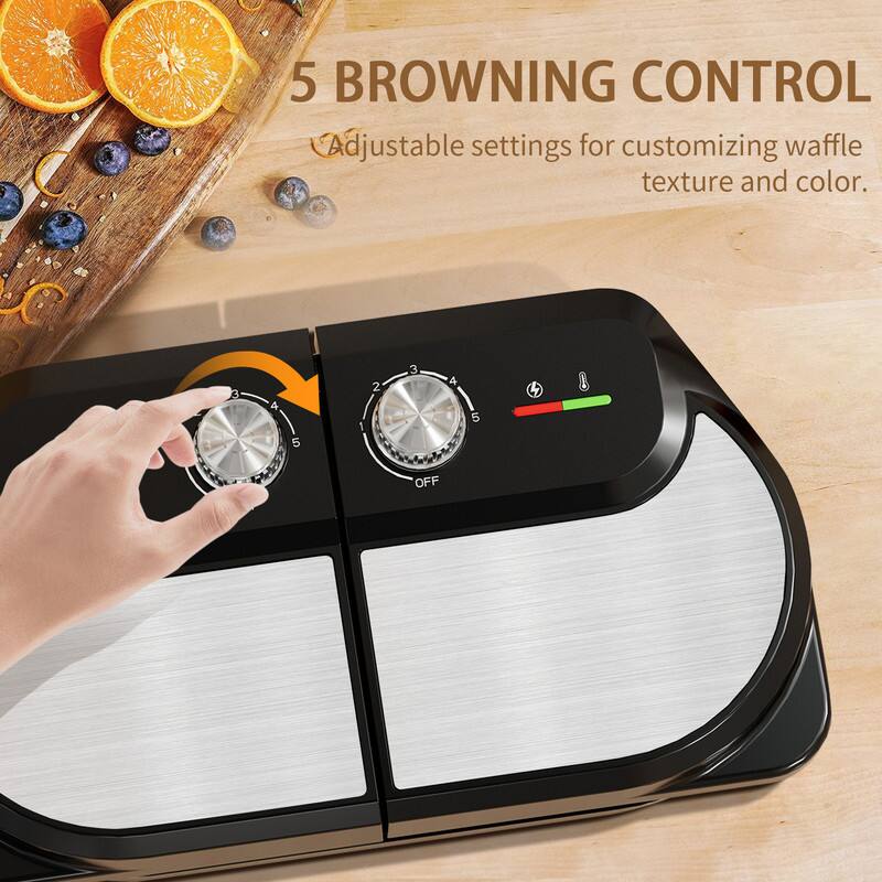 5 BROWNING CONTROL  
Adjustable settings for customizing waffle texture and color.