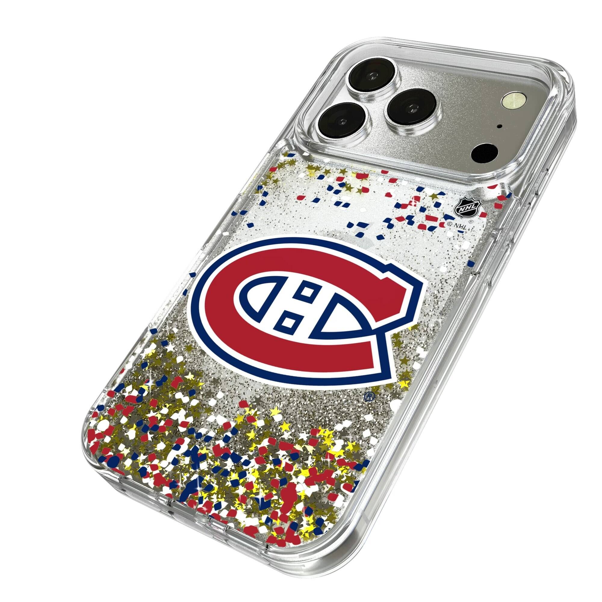 Alt View 1. Keyscaper - Montreal Canadiens iPhone Confetti Glitter Case - 13 Pro Max - Multicolor.