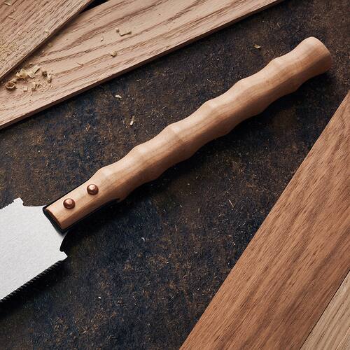 Alt View 2. Kings County Tools - Japanese Ryoba Pull Saws Set (2-Pack) with Double-Edge Blades, Beech Wood Handles for Precision Woodworking.