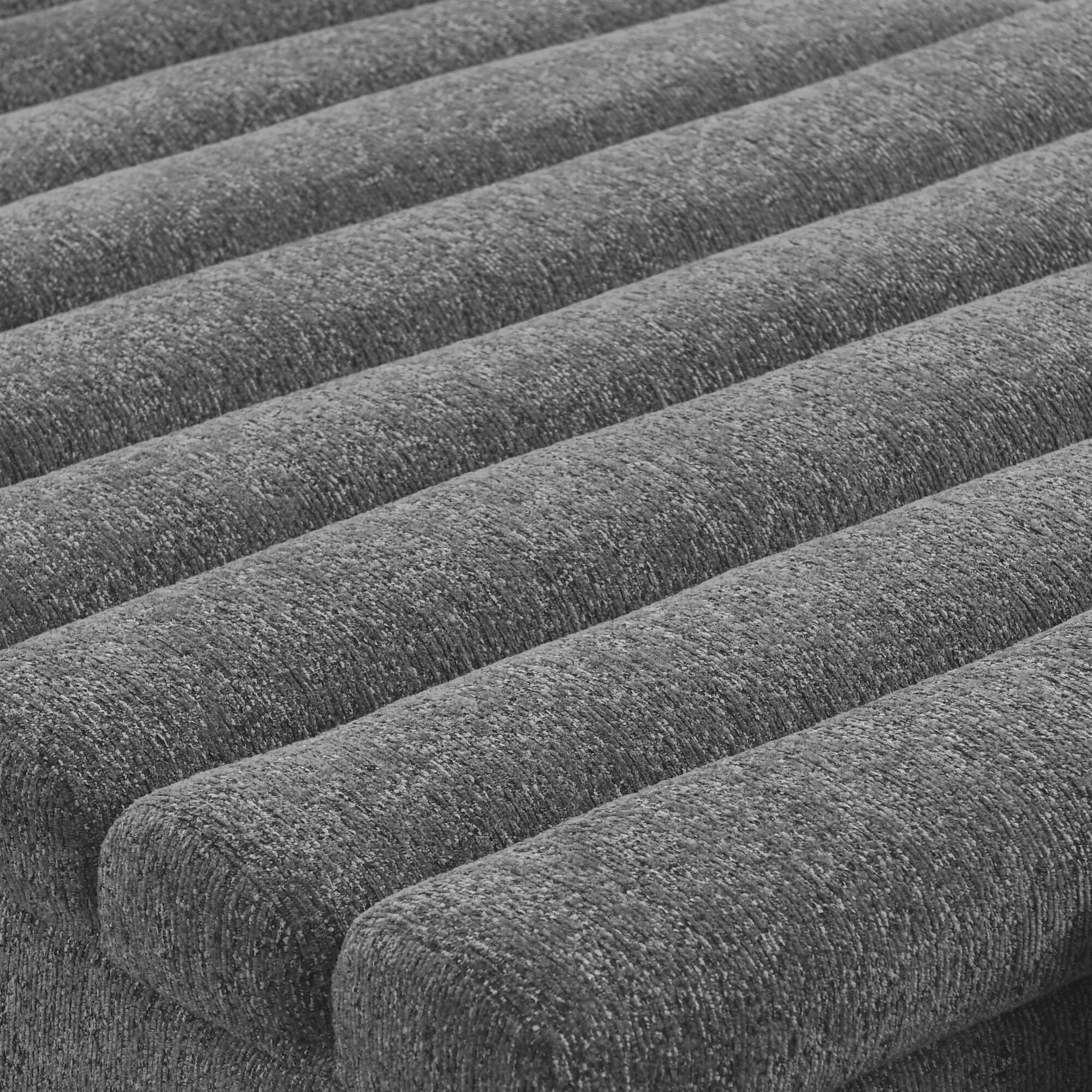 Left. Anysun - 106" L-Shape Chenille Modular Sofa with Chaise - Boneless Design, Wave Armrests, No Assembly for Living Room - Gray.
