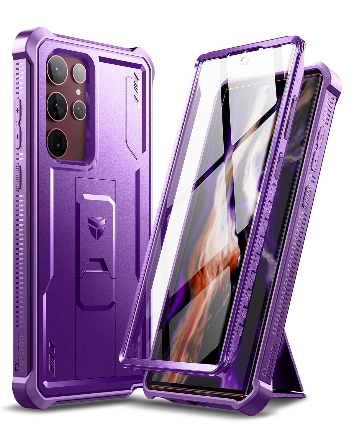 dexnor - for Galaxy S22 Ultra Case[Built in Screen Protector and Kickstand] Military Grade Protection - Purple price history on PriceWatchPro
