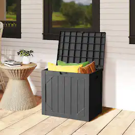 Yardgrace - Outdoor Storage Box 30 Gallon Deck Box Outdoor Storage Bench Outside Waterproof Resin Storage Bench