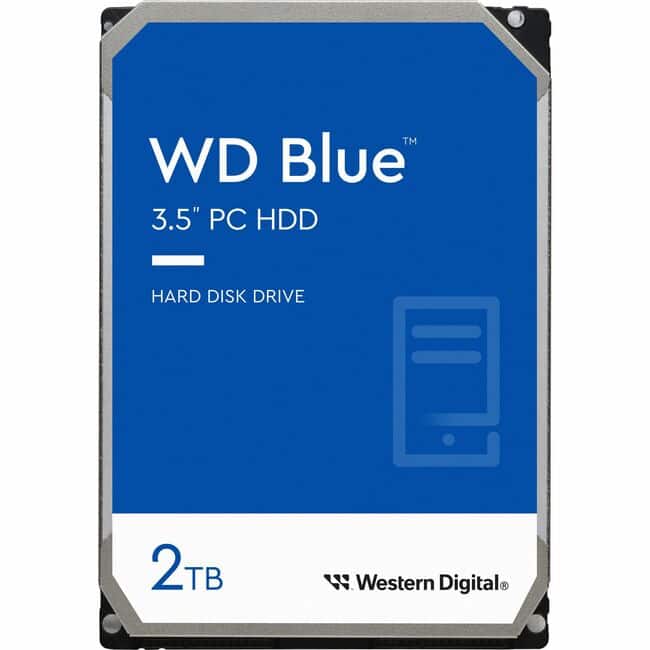 Western Digital - WD Blue 2 TB Hard Drive - 3.5" Internal - SATA (SATA/600) - Conventional Magnetic Recording (CMR) Method - Desktop PC