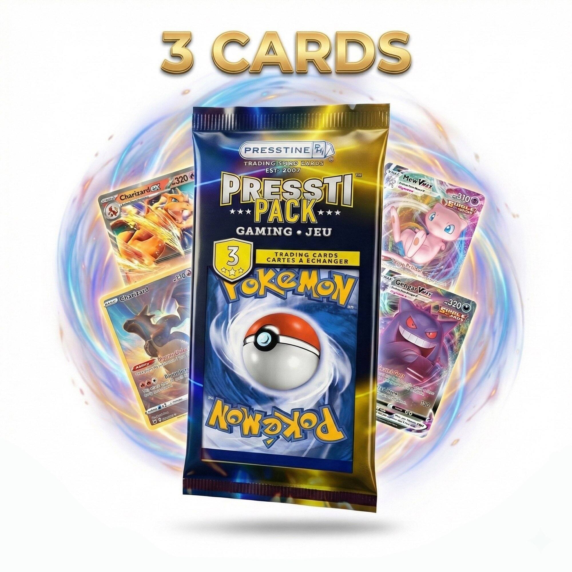 Pokémon - Presstine Pokemon Presstipack 3-Card Trading Card Pack - Black