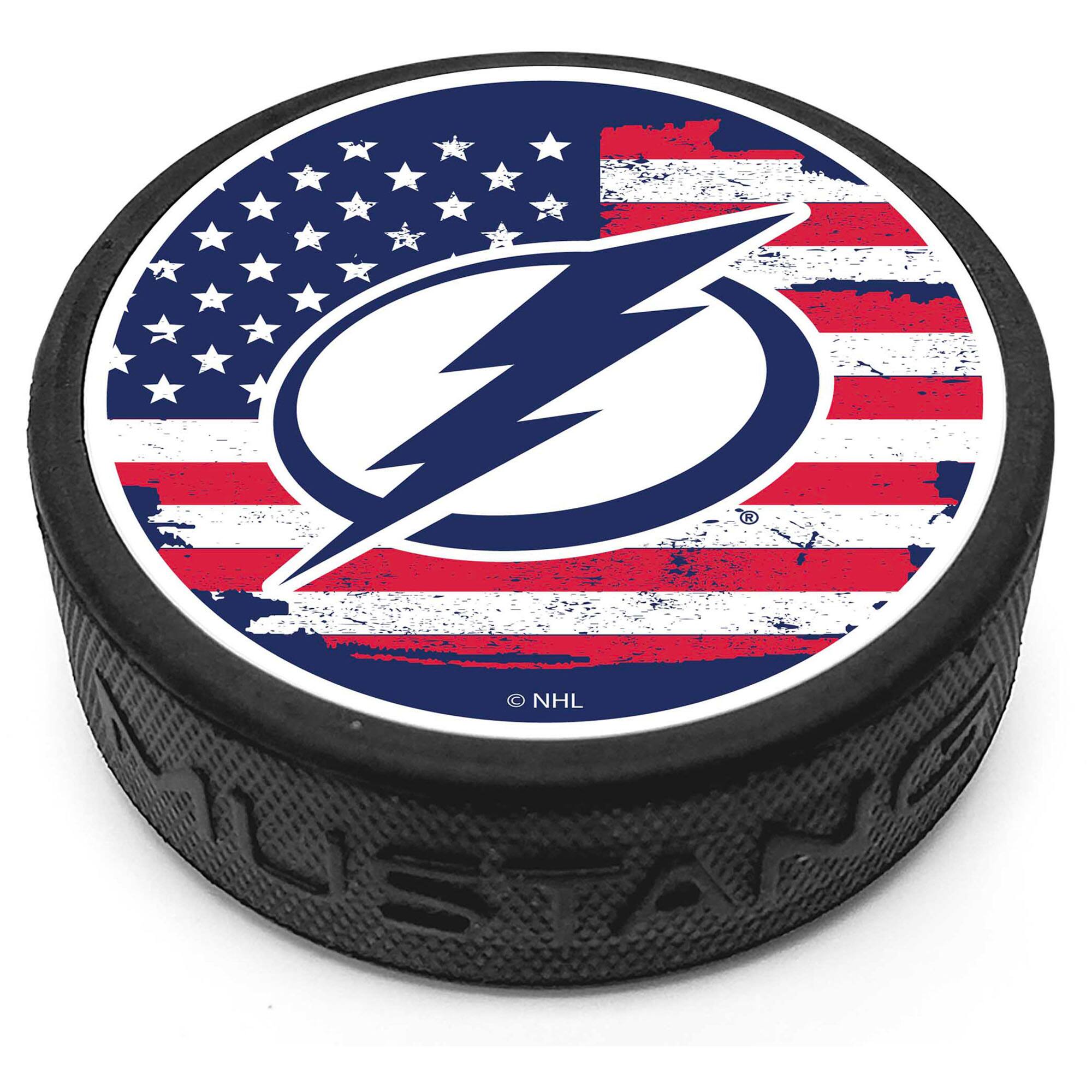 Front. Mustang Drinkware - Tampa Bay Lightning Patriot Puck - Multicolor.