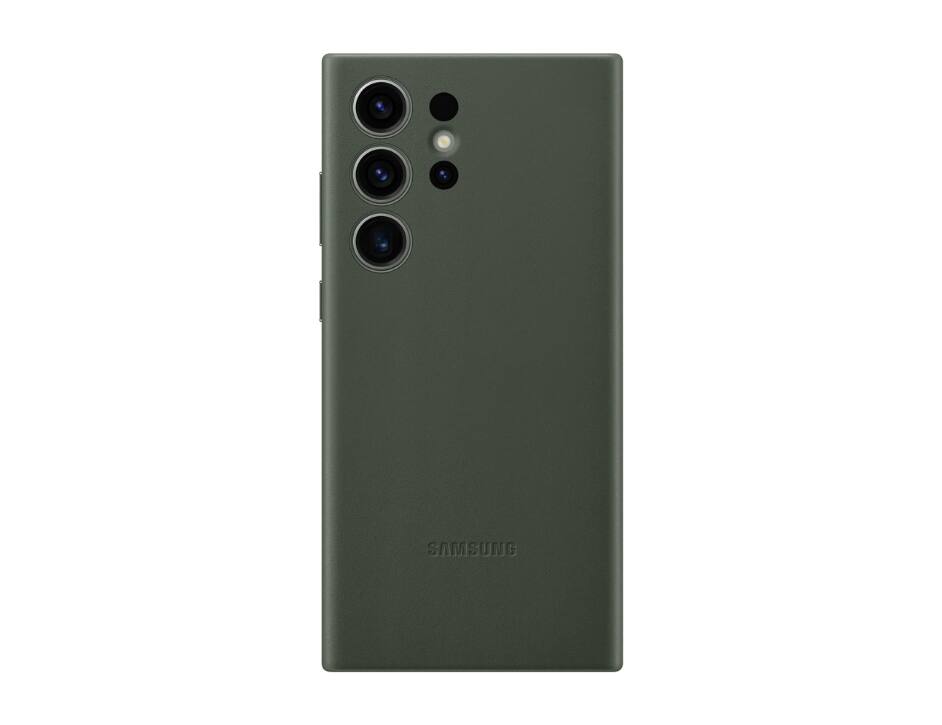 Front. Samsung - Samsung Leather Case for Samsung Galaxy S23 | Color: Ultra Green - Green.