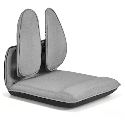 Front. VEVOR - Floor Chair, 5 Adjustable Positions Folding Floor Gaming Chair with Ergonomic Back Support, Sturdy Metal Frame - Grey.