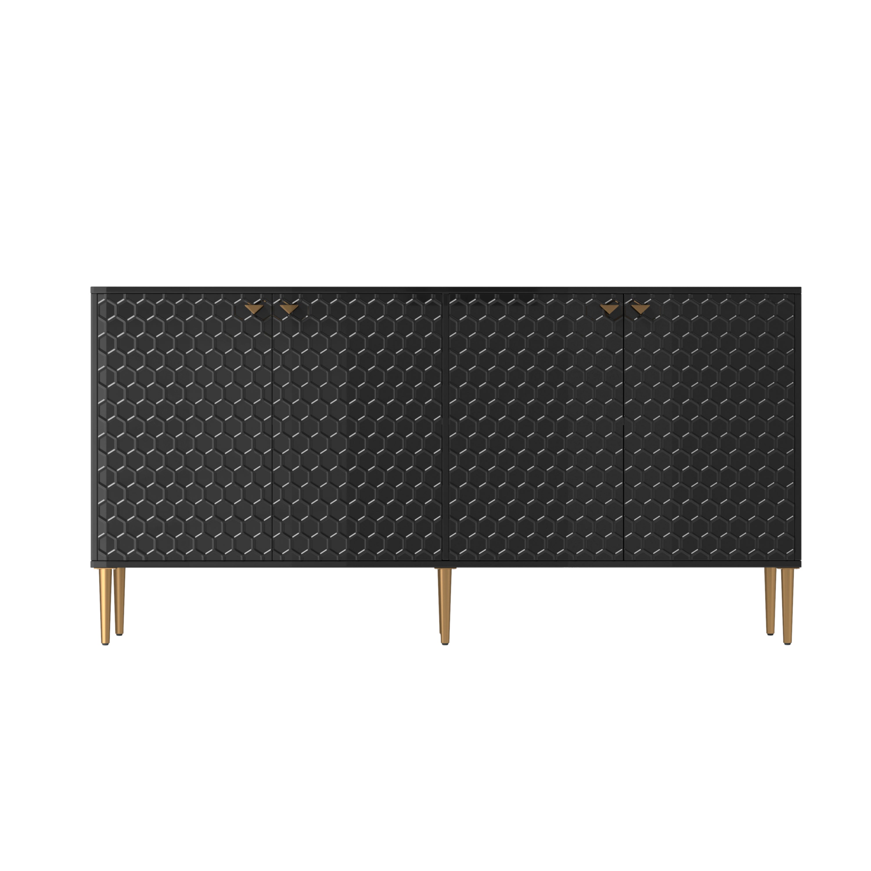 Alt View 1. Boyel Living - Boyel Living 4 Door Cabinet - Black.