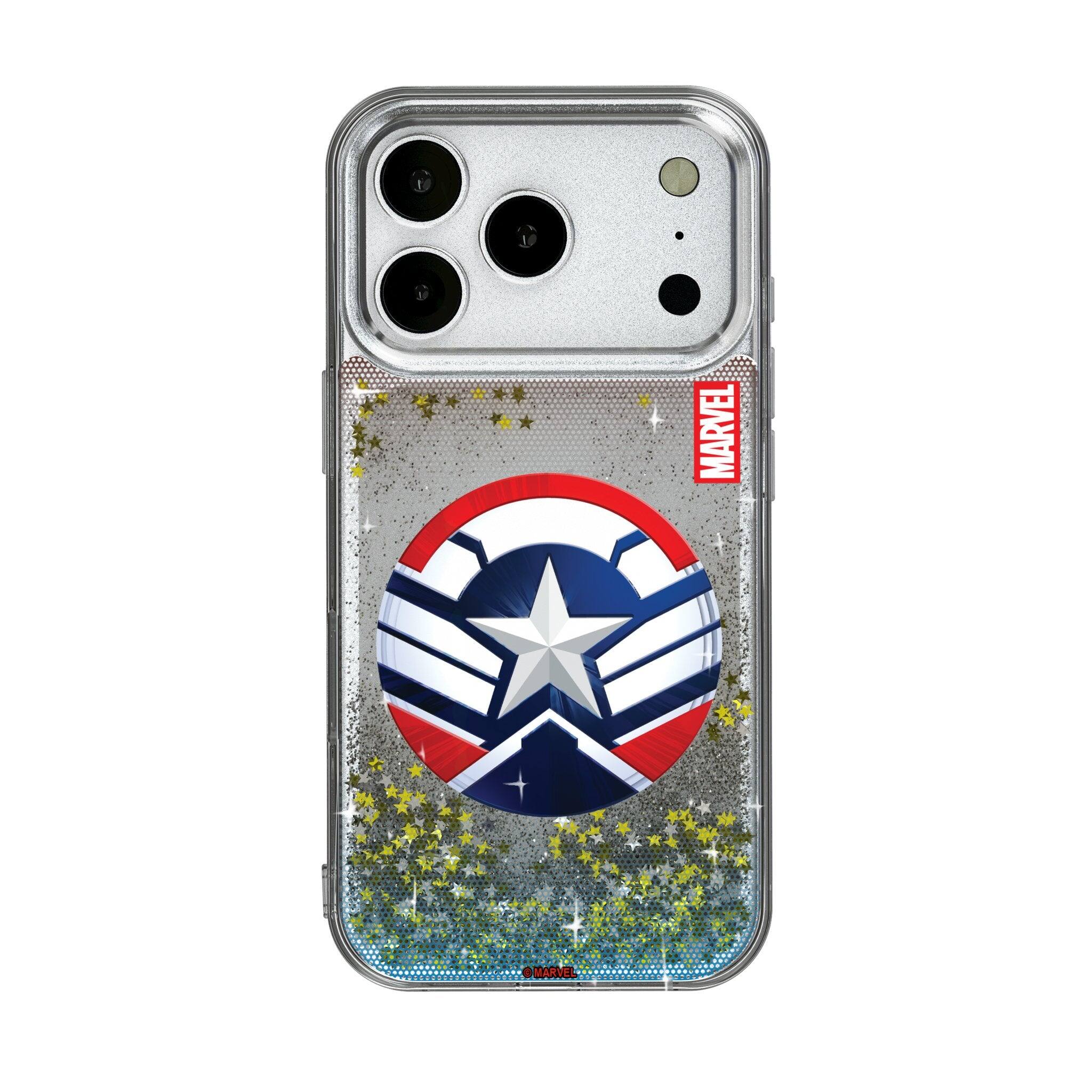 Keyscaper - Marvel Grid Glitter Phone Case - Apple iPhone 17 Pro Max - Sam Wilson Captain America