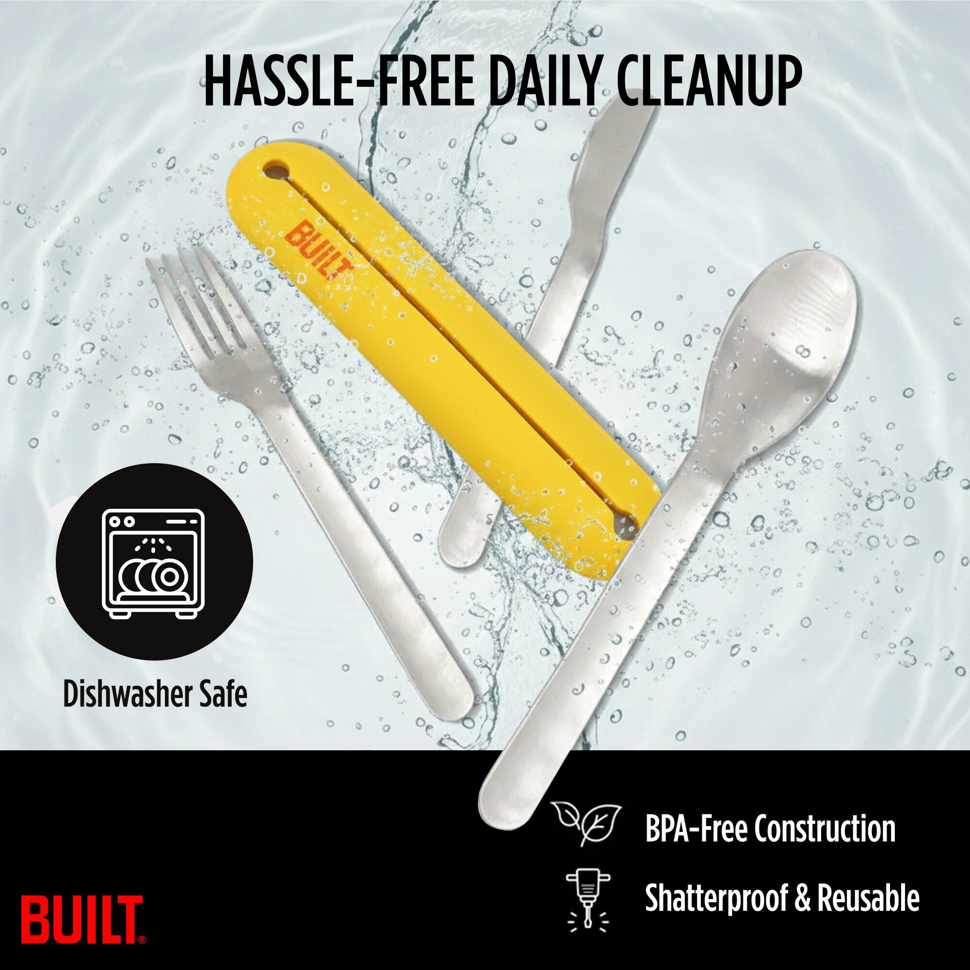 HASSLE-FREE DAILY CLEANUP  
Dishwasher Safe  
BPA-Free Construction  
Shatterproof & Reusable
