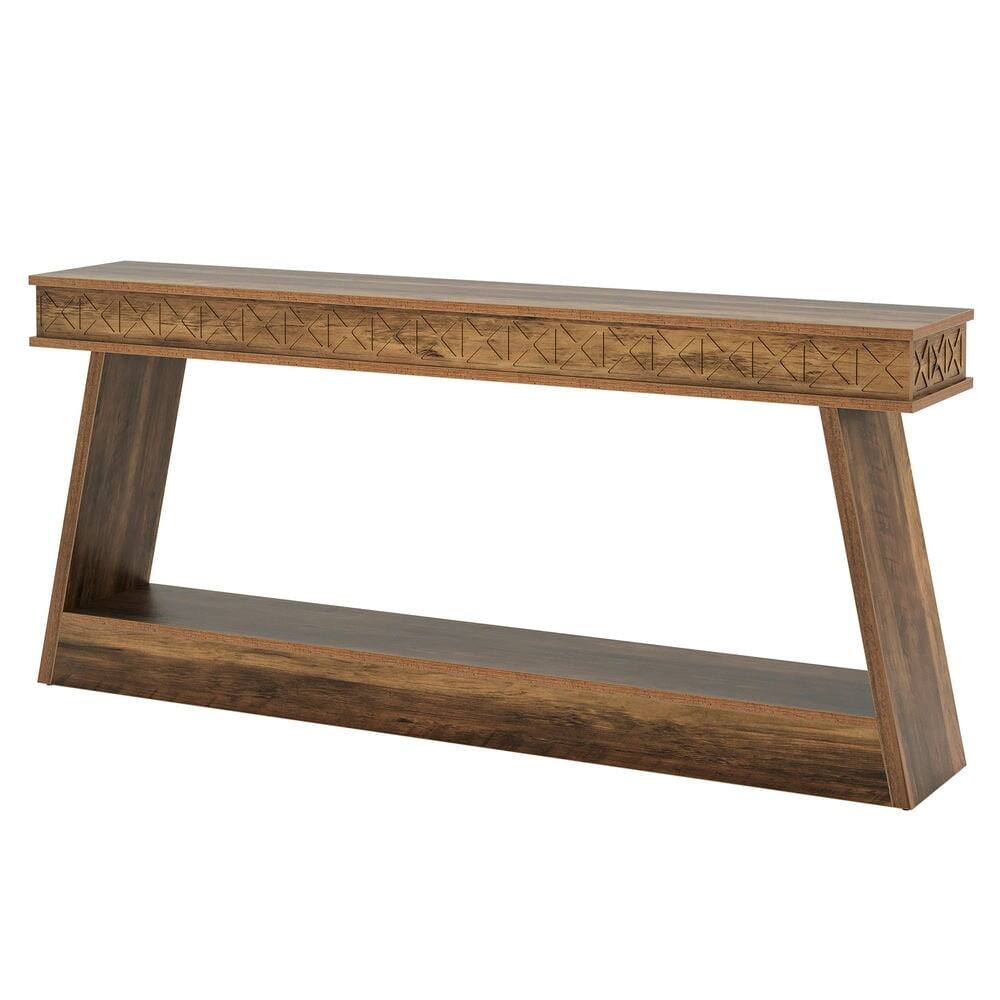 Alt View 1. Kadyn - Entryway Table, Console Sofa Table,70.8" Sofa Table, Farmhouse Console Table Entryway Table with Storage - Brown.
