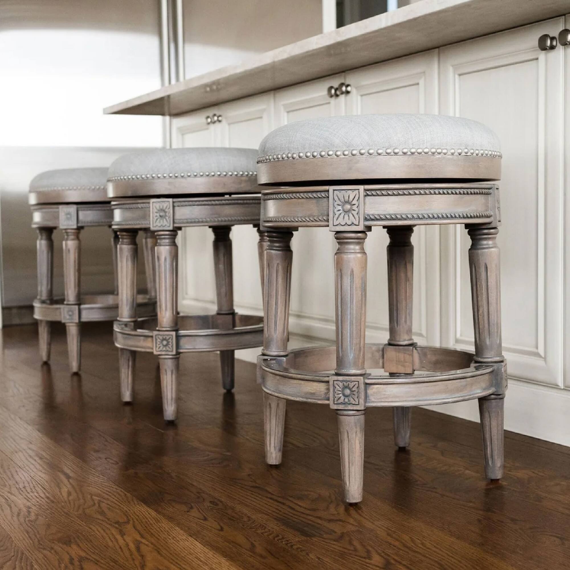 Angle. Maven Lane - 31" Pullman Backless Bar Stool In Reclaimed Oak Finish With  Fabric Upholstery - Reclaimed Oak.