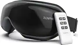 Renpho - Eyeris1 Heated Eye Massager: Eases migraines, relaxes eyes, improves sleep. Remote, BT, compression - Black