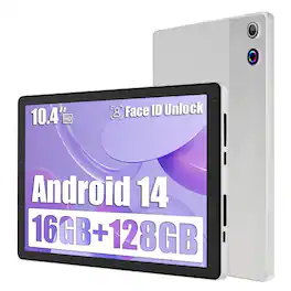 Best Kits - BSETSKI-10.4-inch, Android 14, octa-core, 16GB RAM (3GB+ 13GB Expand), 128GB ROM, 5000mAh, cameras (5MP + 8MP) - Silver