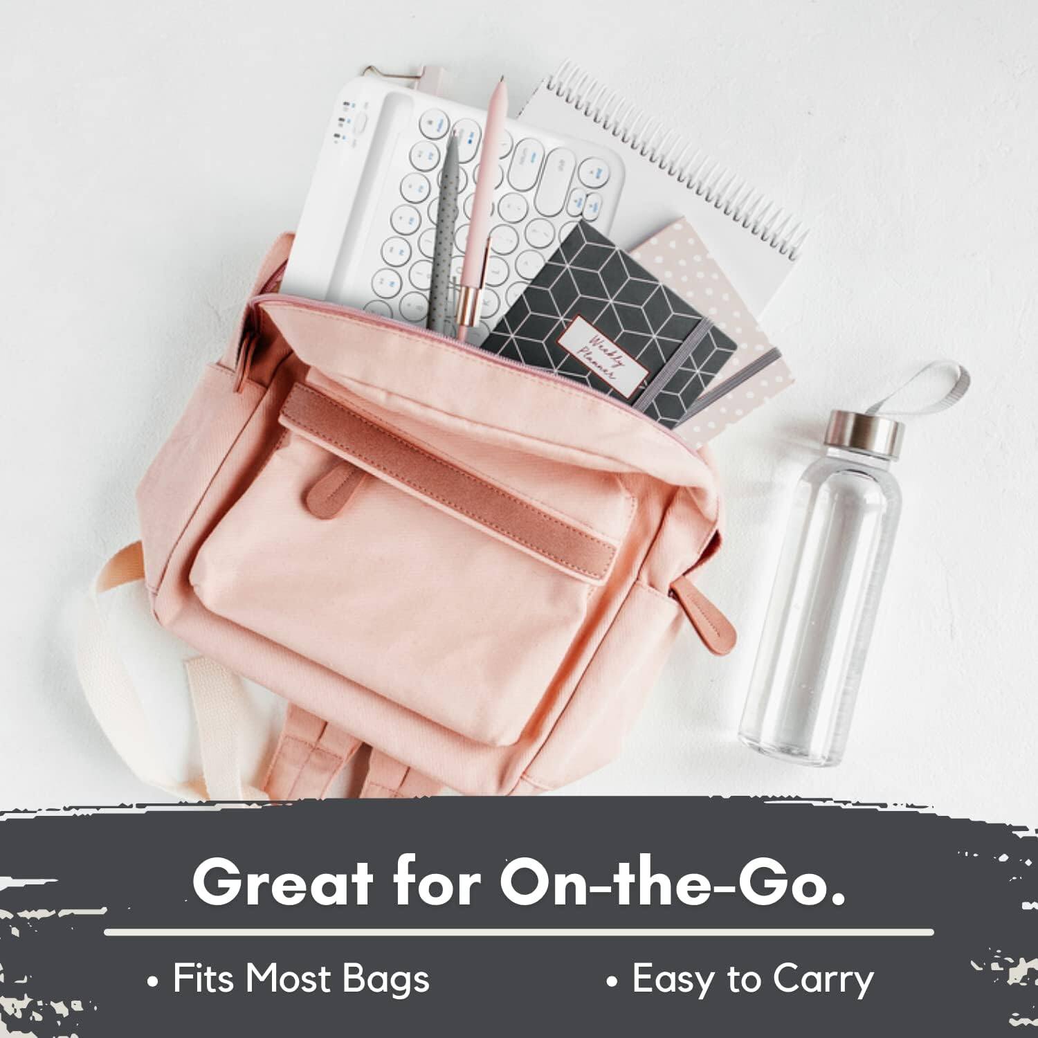 1. Weekly
2. Great for On-the-Go.
3. Fits Most Bags
4. Easy to Carry