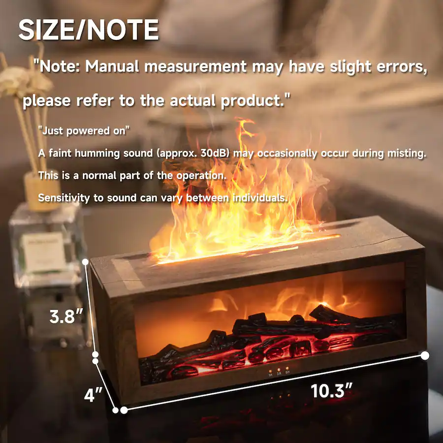 1n Color PRIMEPLUS Fireplace Flame Ultrasonic Aroma Diffuser Humidifier, 7 ...
