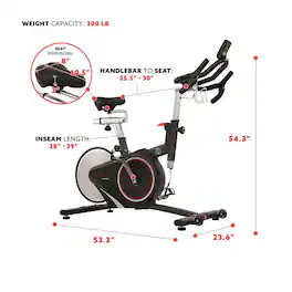 Sunny Health & Fitness - Belt Drive Magnetic Indoor Cycling Bike - Black/White