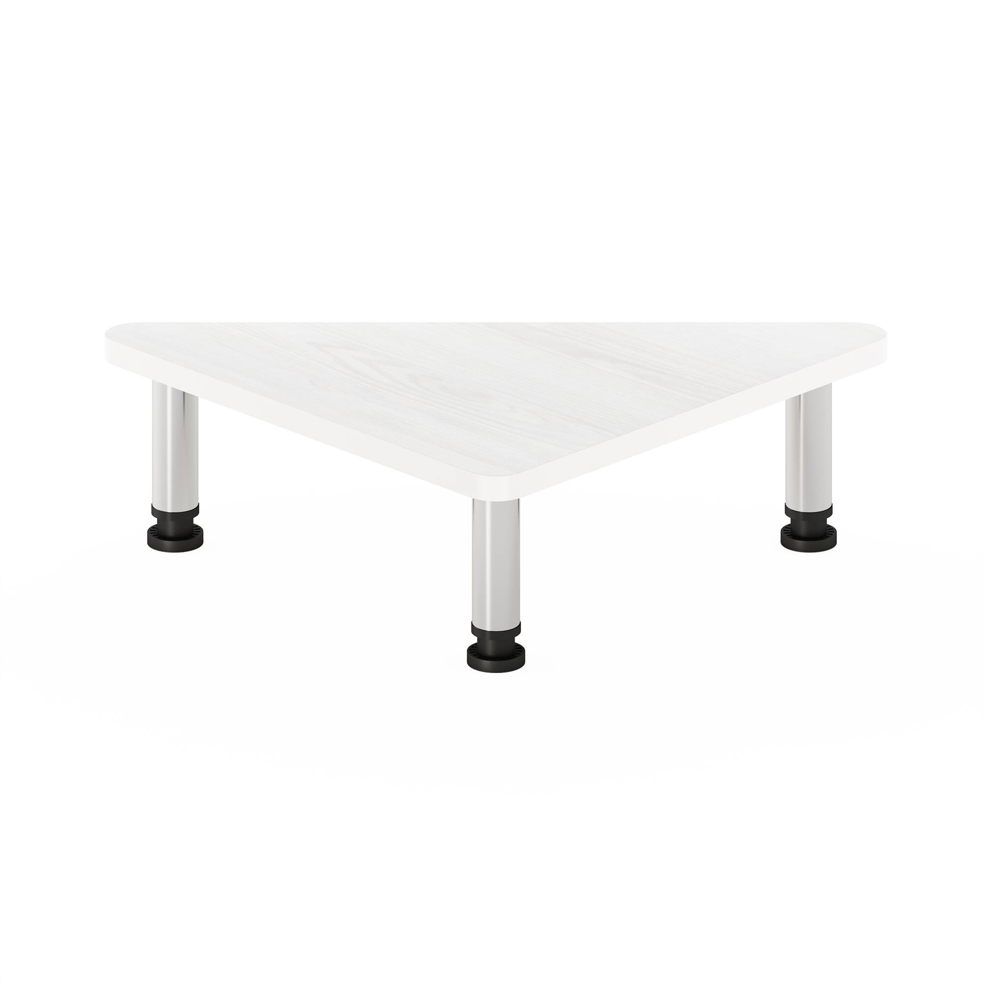 Alt View 3. Furinno - Turn-N-Tube Corner Monitor Riser Stand - White Oak/Stainless Steel.