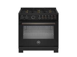 Bertazzoni - 36" Professional Series 5.7 Cu. Ft. Freestanding Dual Fuel Range - Carbonio - Carbonio