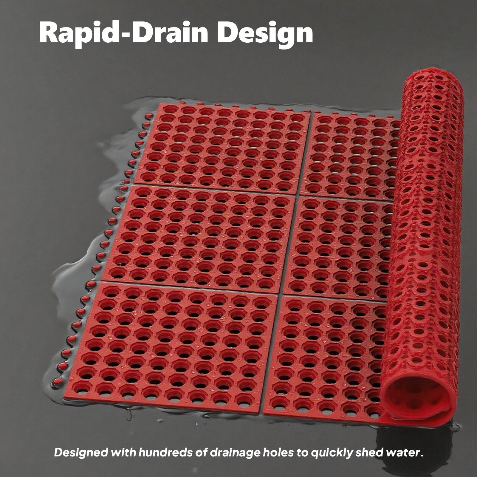 Rapid-Drain Design  
Designed with hundreds of drainage holes to quickly shed water.