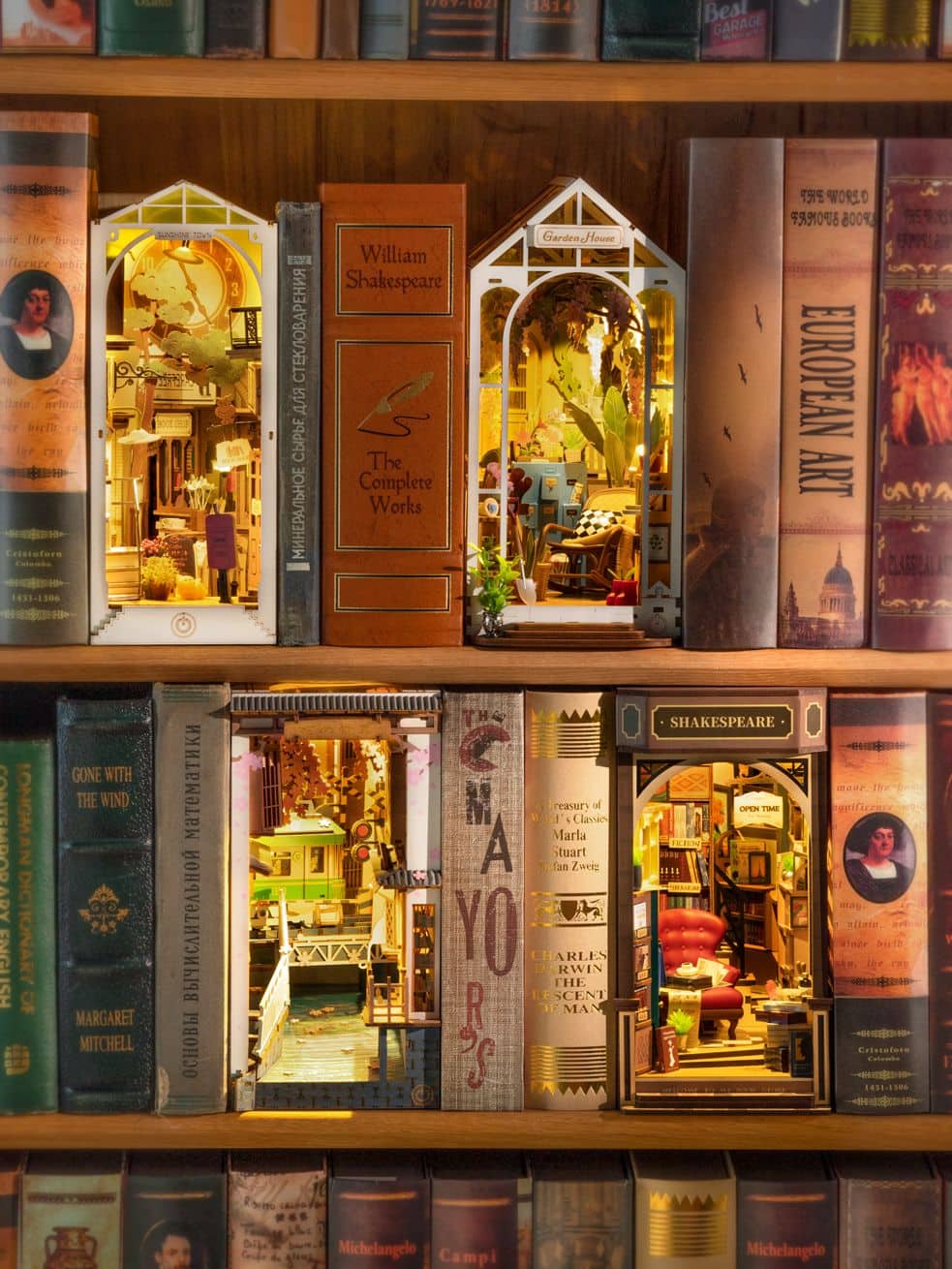 3D Puzzle DIY 3D Book Nook Kit Bookstore 194 pcs TGB07 - Best Buy